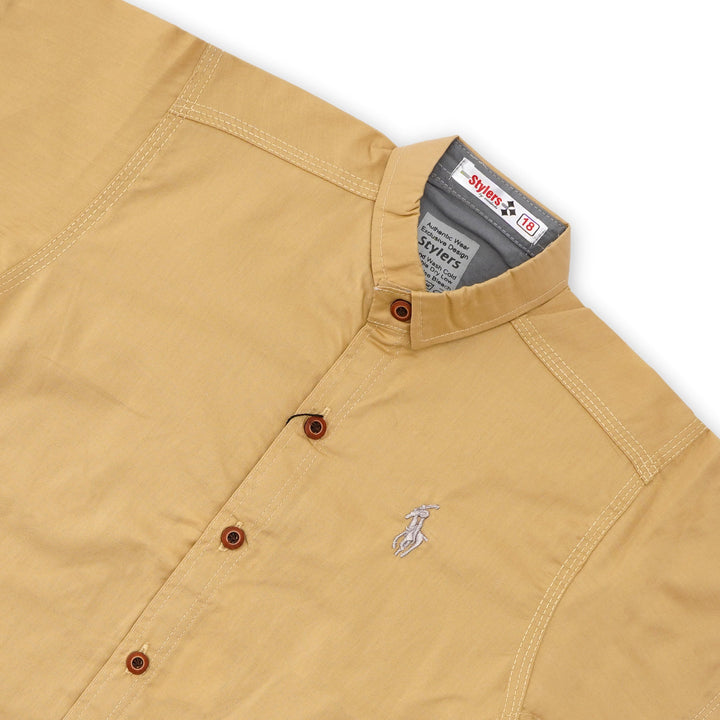 SUNSHINE BOYS SHIRT HALF SLEEVES BRANDS POLO KHAKHI NO.26 (9-10) Y