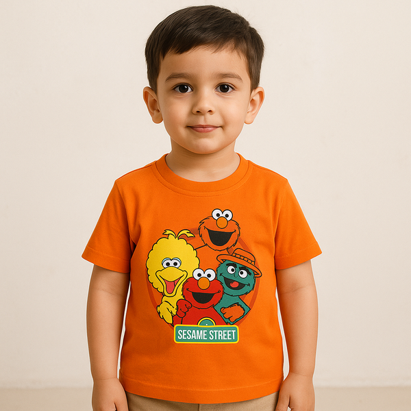 Kids Printed T-Shirt Sesame Street Orange - Mini Charm