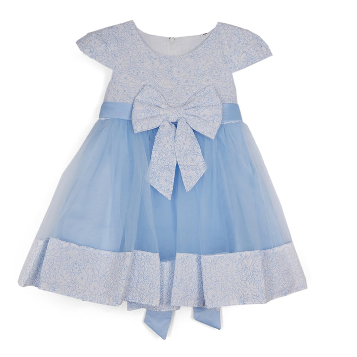 SUNSHINE GIRLS FANCY FROCK BOW SKY BLUE 3Y