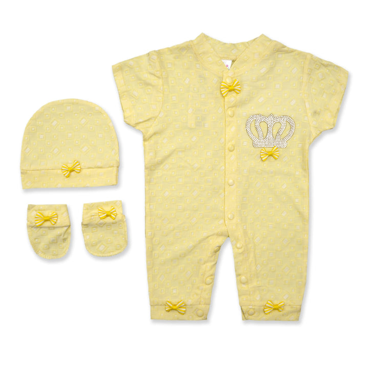 SUNSHINE BABY ROMPER PACK OF 3 YELLOW 6-9M