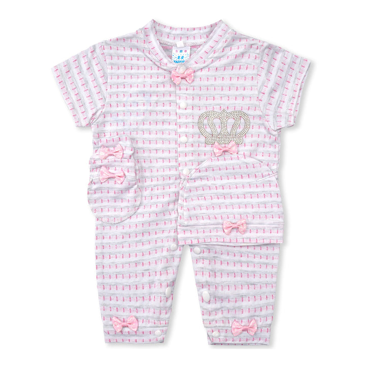 SUNSHINE BABY ROMPER PACK OF 3 PINK LINES 6-9M