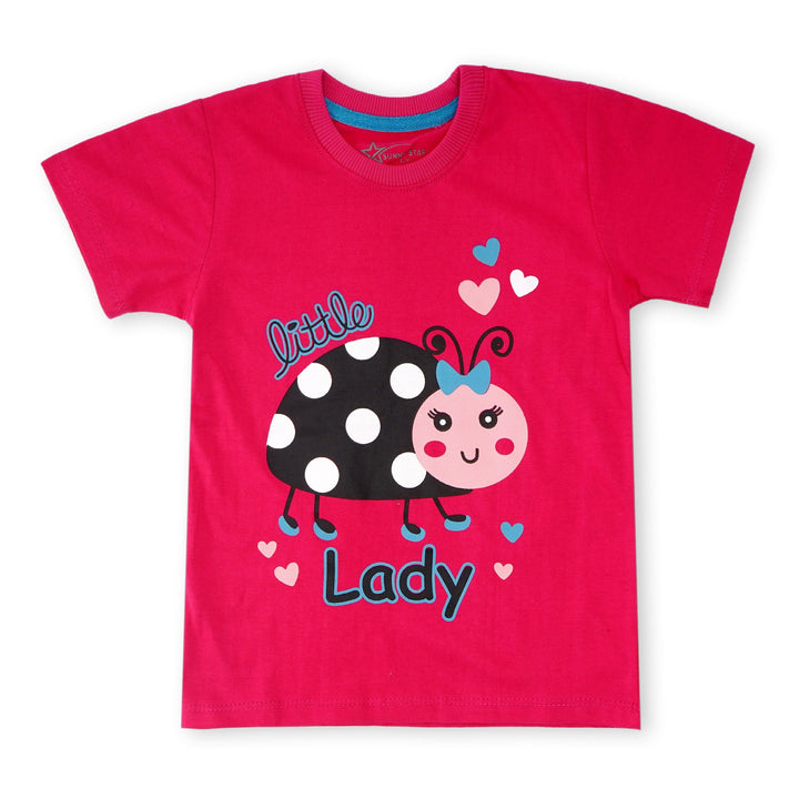 SUNSHINE KIDS PRINTED T-SHIRT  LITTLE LADY DARK PINK 9-10 Y