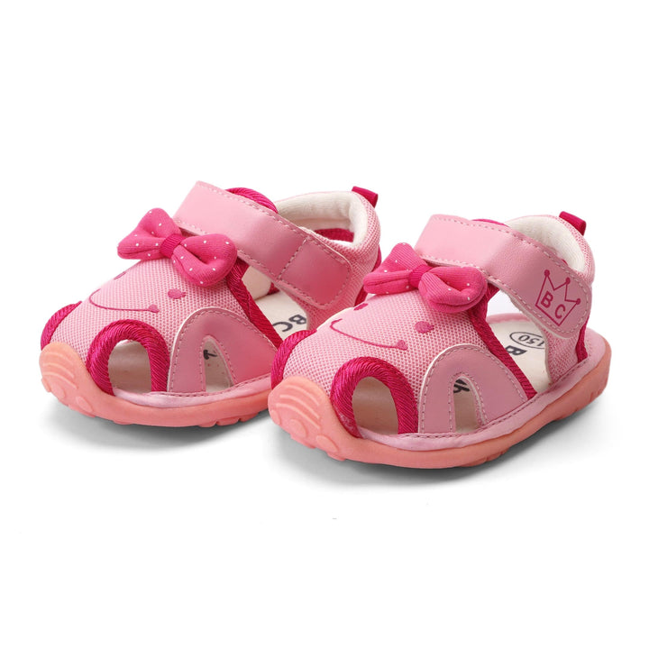 SUNSHINE GIRLS SANDLE SMILY FACE & BOW 17(14.0 CM) 3 Y