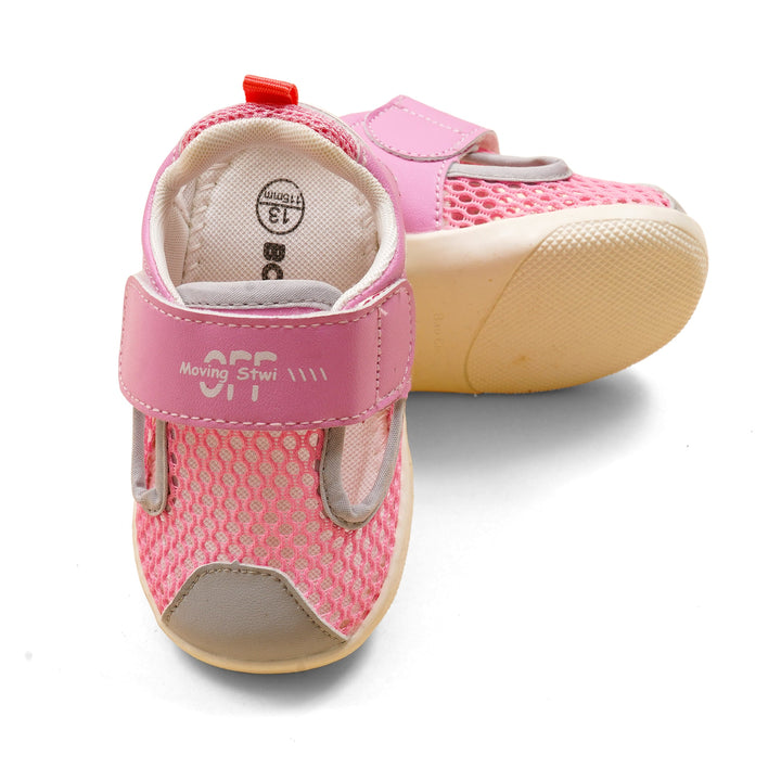 SUNSHINE GIRLS SANDALS NET GREY AND PINK   14.5 CM 3-4 Y