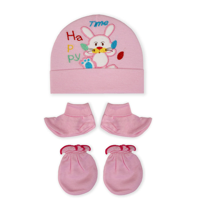 SUNSHINE MY HAPPY BUNNY 3PCS CAP SET PINK