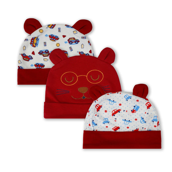 SUNSHINE LITTLE SPARKS PACK OF 3 CAP SET KITTY RED