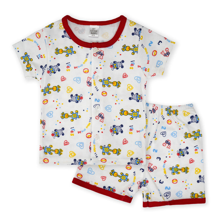 SUNSHINE MY LITTLE BABY SHORT & SHIRT  JIRAF RED 3-6M