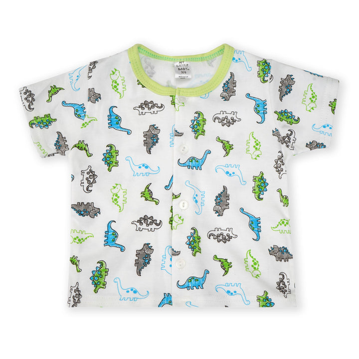 SUNSHINE MY LITTLE BABY SHORT & SHIRT MULTI DINOSAUR GREEN 3-6M