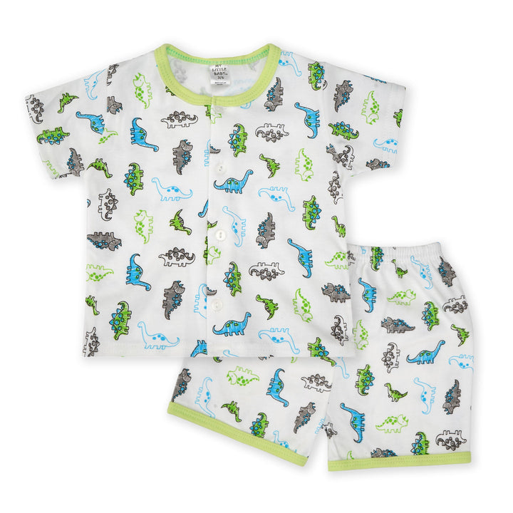 SUNSHINE MY LITTLE BABY SHORT & SHIRT MULTI DINOSAUR GREEN 3-6M