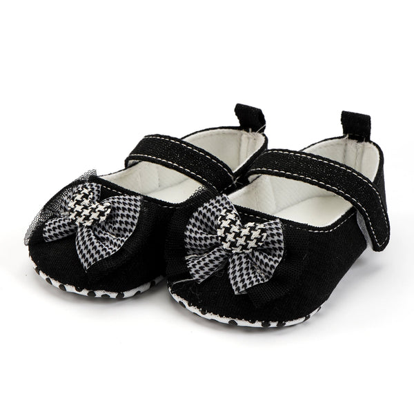 SUNSHINE GIRLS BOW COTTEN SANDLE BLACK  (13.0)  2Y
