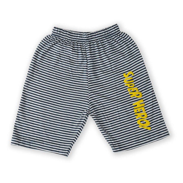 SUNSHINE KIDS SHORT & SHIRT SUPER DAD BLACK STRIPES XL (3-4)