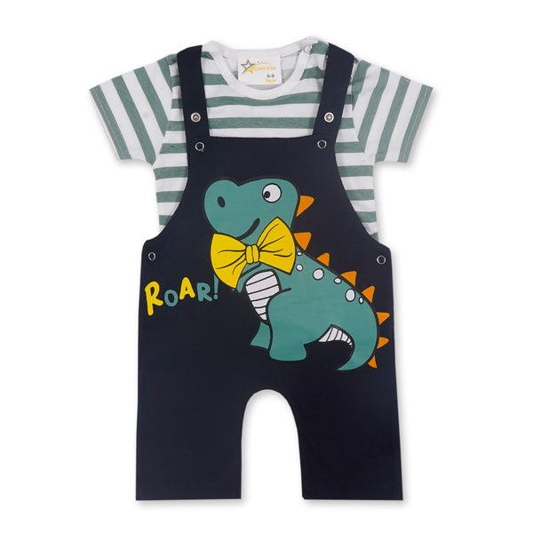 BABY DUNGAREE DINO NAVY BLUE 12-18M - SUNSHINE