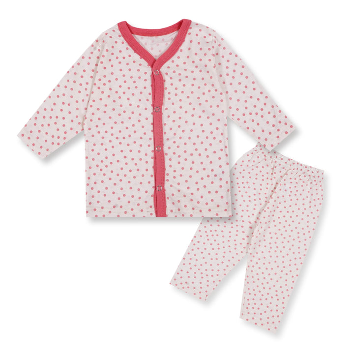 SUNSHINE SLEEP SUIT POLKA DOTS PINK( 18-24 M)