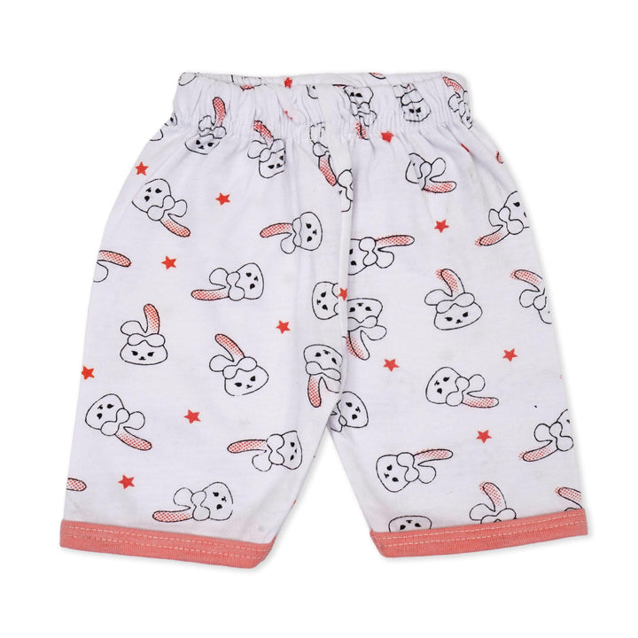 BABY COTTON SHORT & SHIRT RABBIT LIGHT PINK - SUNSHINE 3-6MONTHS)