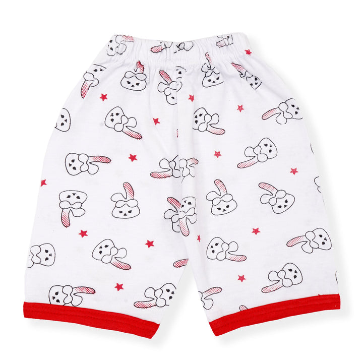 BABY COTTON SHORT & SHIRT RABBIT RED - SUNSHINE 3-6 MONTHS)