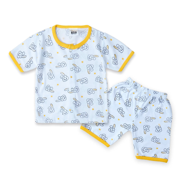 SUNSHINE SLEEPSUIT SHORT AND SHIRT RABBIT YELLOW 3-6 M