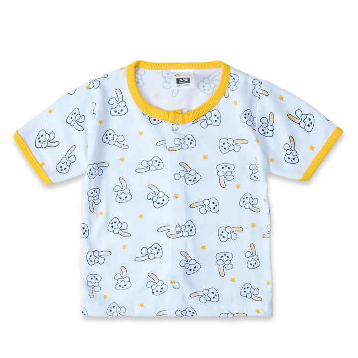 SUNSHINE SLEEPSUIT SHORT AND SHIRT RABBIT YELLOW 3-6 M