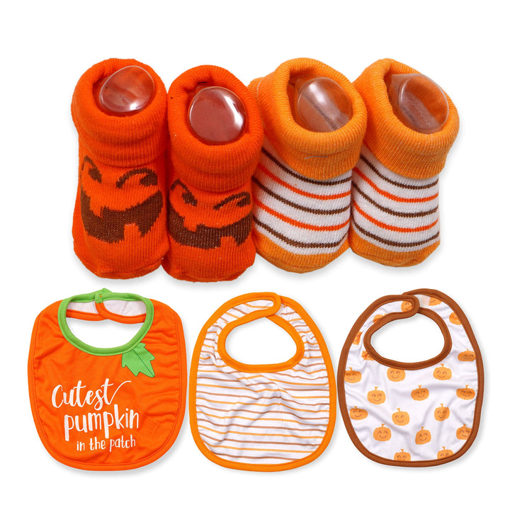 SUSHINE 5 PCS BIBS AND BOTIES PUMPKIN SMALIE ORANGE