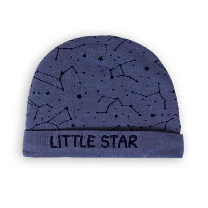 SUNSHINE BABY 5 PCS CAP & BOOTIES SET LITTLE STAR NAVY BLUE