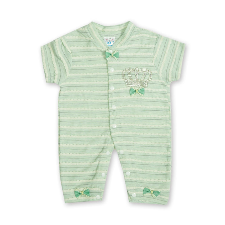 SUNSHINE BABY ROMPER PACK OF 3 CROWN STRIPES SEA GREEN 3-6M