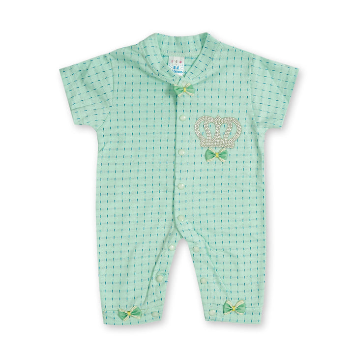 SUNSHINE BABY ROMPER PACK OF 3 CROWN SOLID SEA GREEN 6-9M