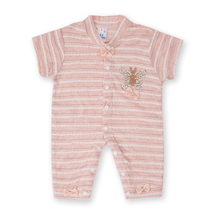 SUNSHINE BABY ROMPER PACK OF 3 BETTERFLY STRIPES PEACH 6-9M