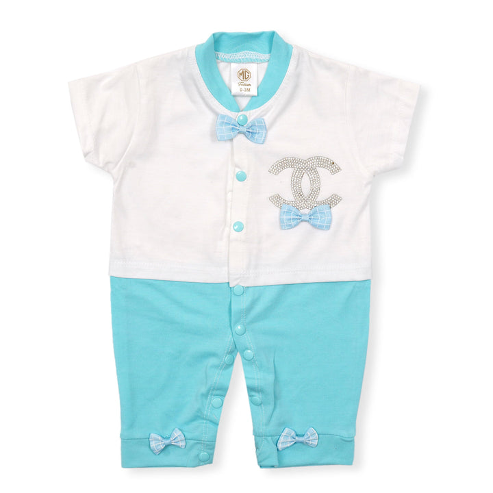 SUNSHINE PACK OF 3 ROMPER CHANNEL TURQUOISE 6-9 M