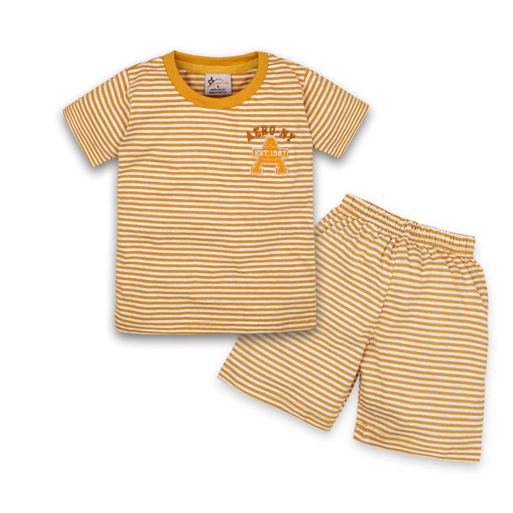 SUNSHINE SHORT SET EST .1987 STRIPES YELLOW (XL) 5-6Y