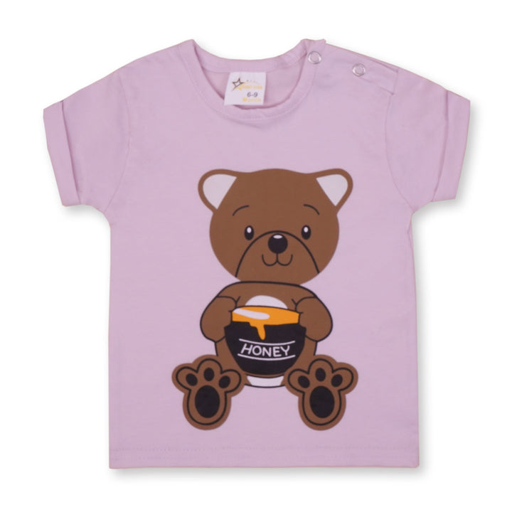 SUNSHINE TEDDY BEAR HALF SLEEVE PAJAMA SET PINK 12-18 M