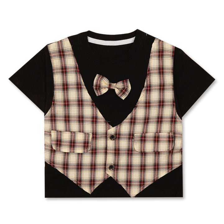 SUNSHINE BOYS SHORT AND SHIRT BOW CHECK MAROON XXL 4-5 Y