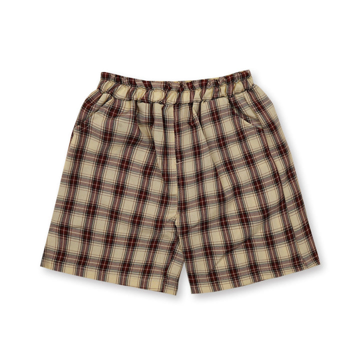 SUNSHINE BOYS SHORT AND SHIRT BOW CHECK MAROON XXL 4-5 Y