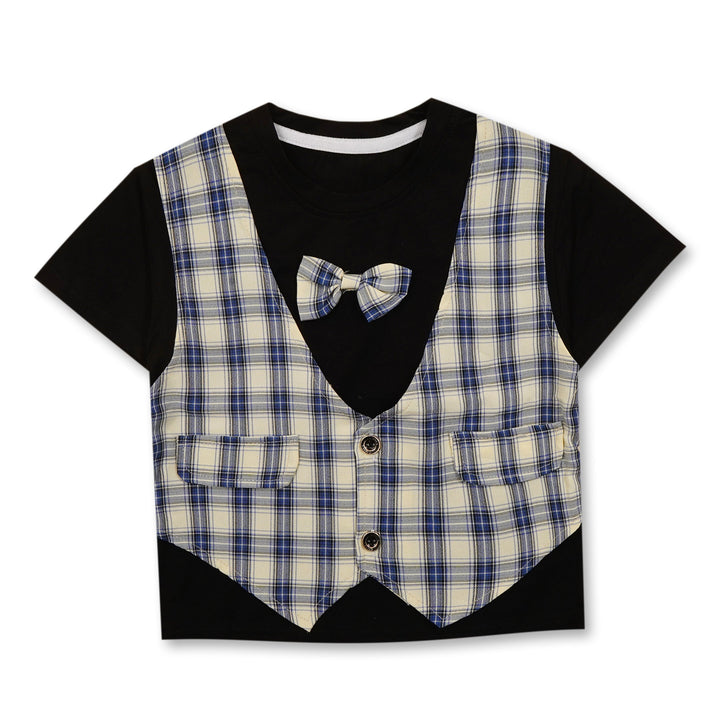 SUNSHINE BOYS SHORT AND SHIRT BOW CHECK BLUE XXL 4-5 Y