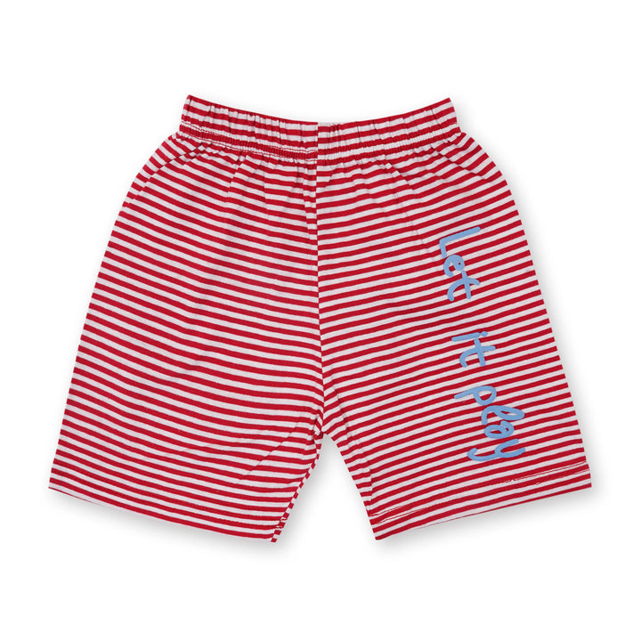 SUNSHINE SHORT & SHIRT STRIPES SHAPES RED (XL) 4-5Y