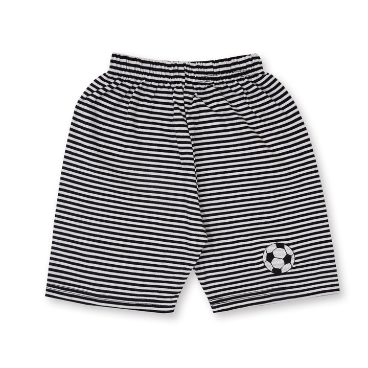 SUNSHINE SHORT & SHIRT STRIPES FOOTBALL STRIPES BLACK (XL) 4-5Y