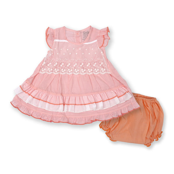 Baby Girls Frock & Panty Set Peach - Sunshine