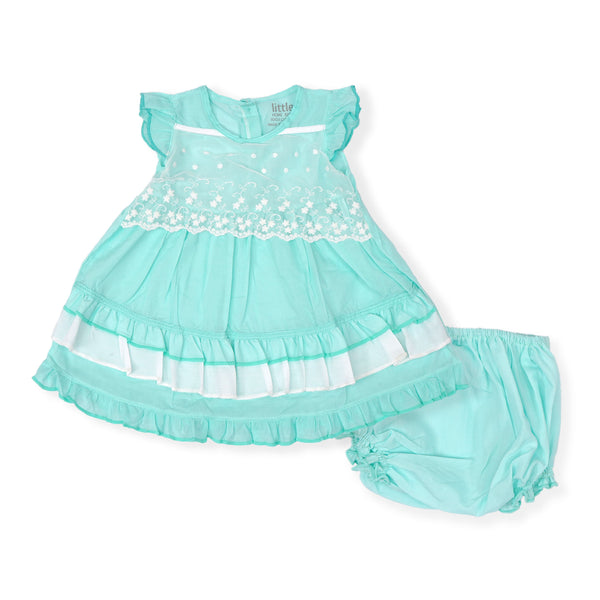 Baby Girls Frock & Panty Set Sea Green - Sunshine