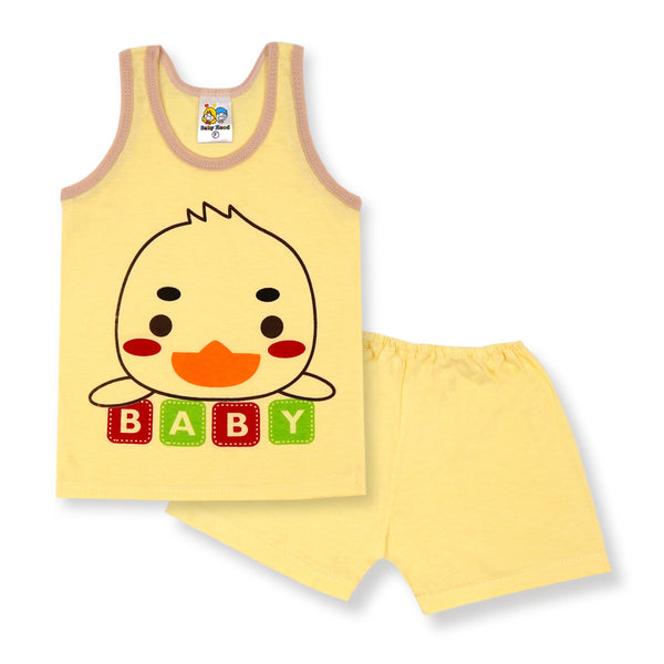 SUNSHINE BABY SHORT AND SANDO SET PENGUIN YELLOW 6-12 M