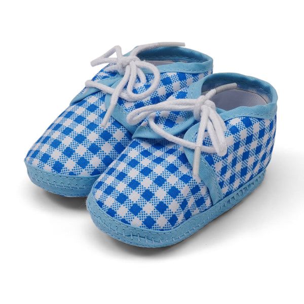 SUNSHINE KIDS NEWBORN BOOTIE CHECK SKY BLUE