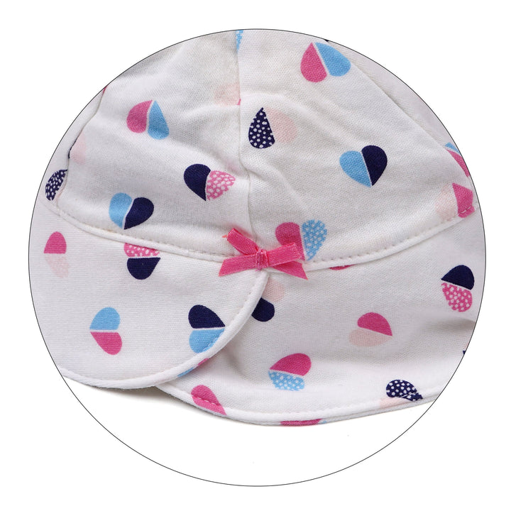 SUNSHINE GIRLS SUMMER HAT MULTI HEARTS WHITE