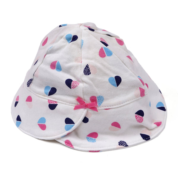 SUNSHINE GIRLS SUMMER HAT MULTI HEARTS WHITE