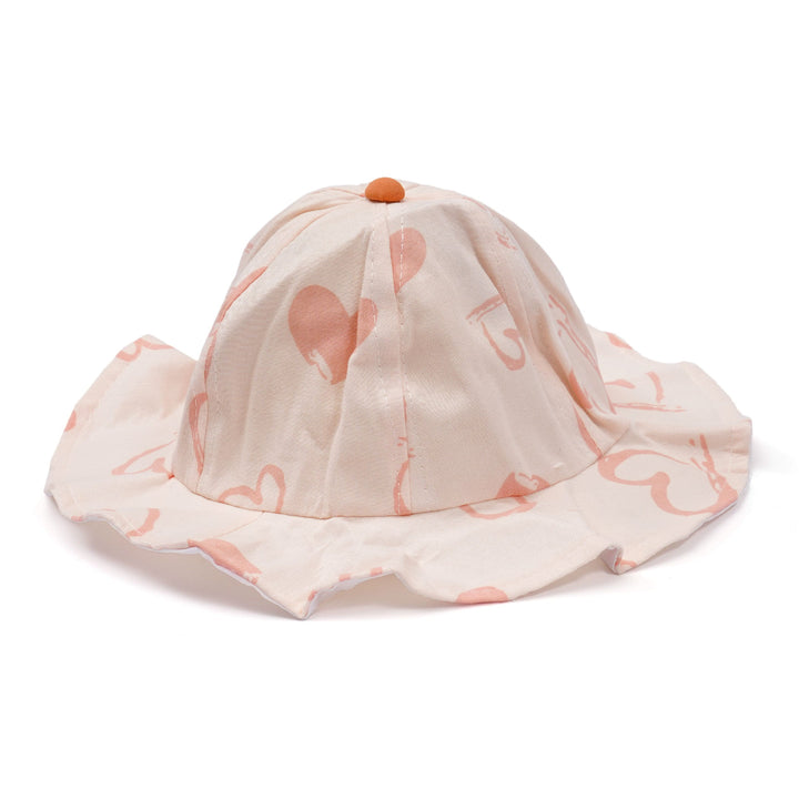 SUNSHINE KIDS HAT HEART LIGHT PEACH