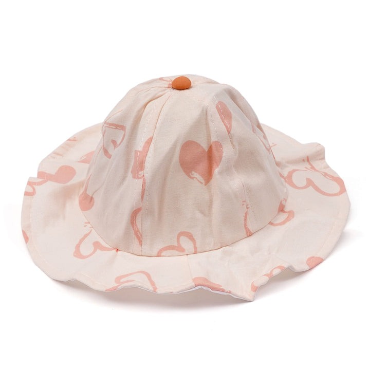 SUNSHINE KIDS HAT HEART LIGHT PEACH