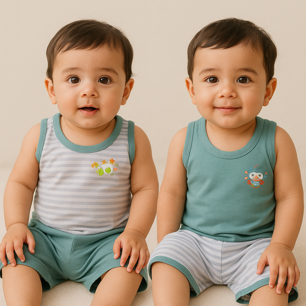 Baby Sandos Pack Of 2 Stripes Light Blue - Sunshine