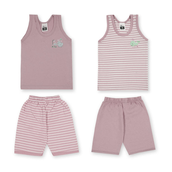 SUNSHINE KIDS SANDOS PACK OF 2 STRIPES BABY PINK (18)2-3Y