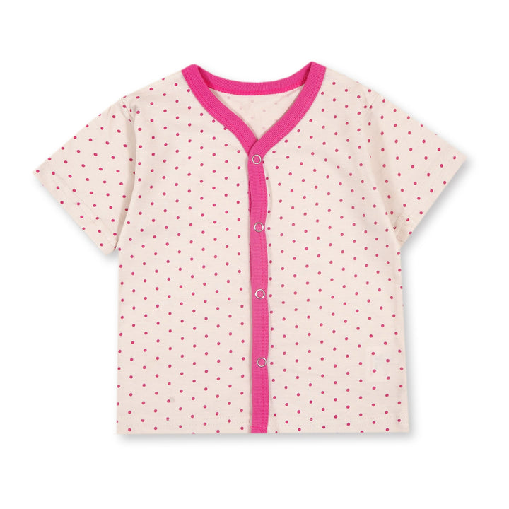 BABY SLEEPSUIT HALFSLEEVE WITH SHORT PINK DOTS - SUNSHINE 18-24 MONTHS