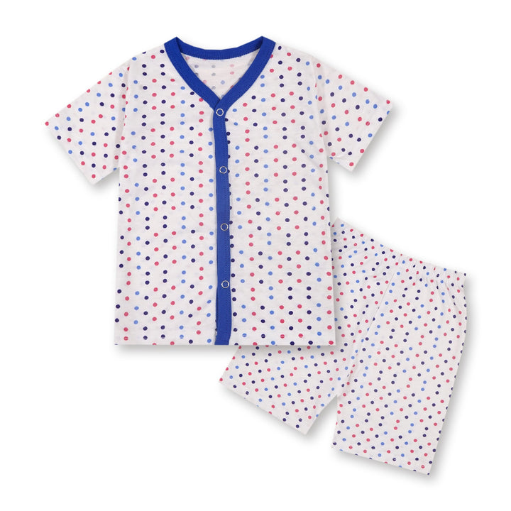 BABY SLEEPSUIT HALFSLEEVE WITH SHORT MULTIDOTS NAVY BLUE  - SUNSHINE 18-24 MONTHS