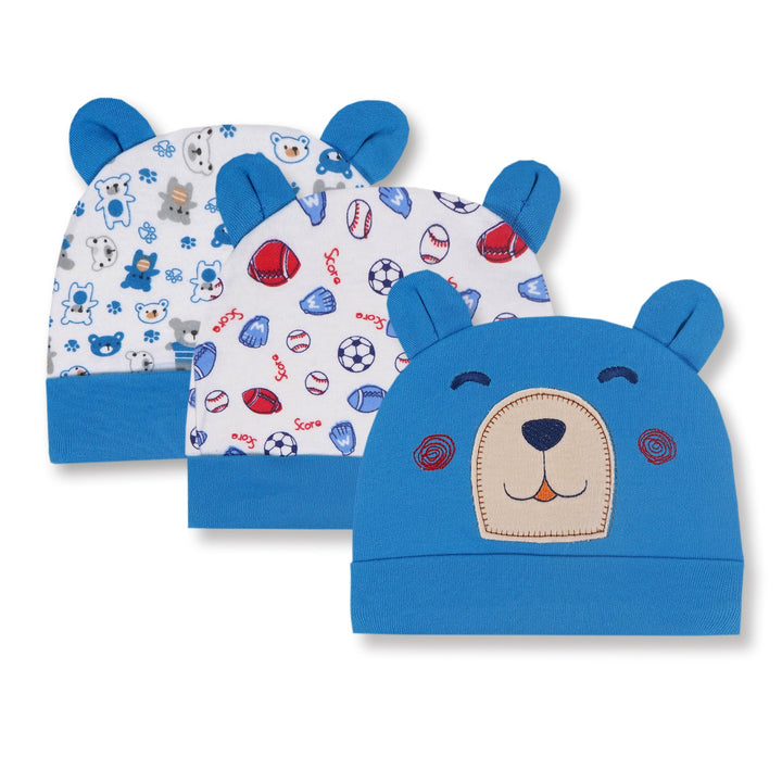 SUNSHINE LITTLE SPARKS PACK OF 3 CAP SET BEAR BLUE