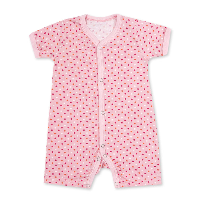 SUNSHINE KIDS 3 PCS ROMPER SHORTLY SLEEVE & LEGS PINK DOTS (6-9M)