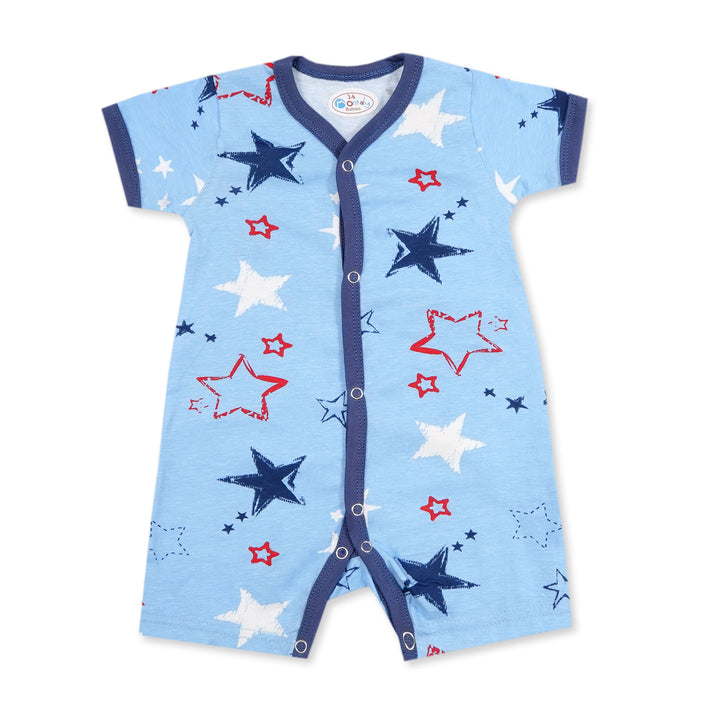 SUNSHINE KIDS 3 PCS ROMPER SHORTLY SLEEVE & LEGS BEAR BLUE (6-9M)