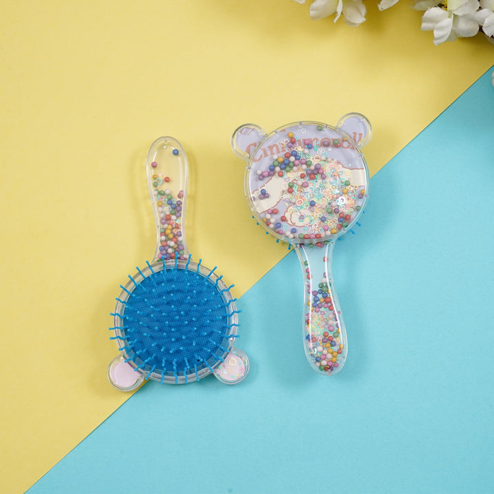 SUNSHINE GIRLS FANCY PLASTIC HAIR BRUSH BLUE